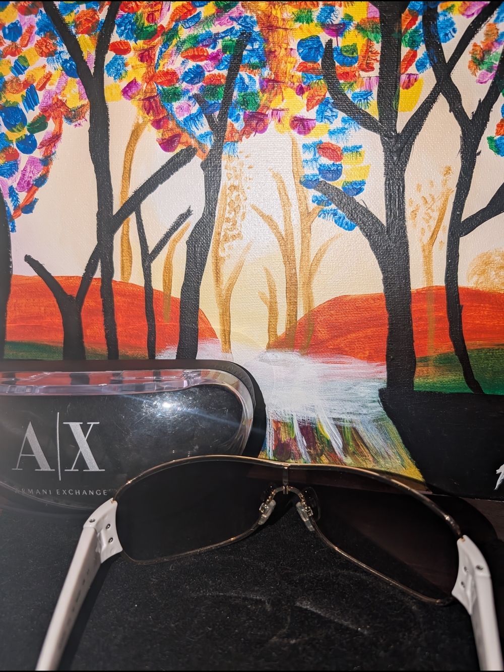 Armani Exchange Sunglasses in Black with Gold Accents - Picture 4 of 6